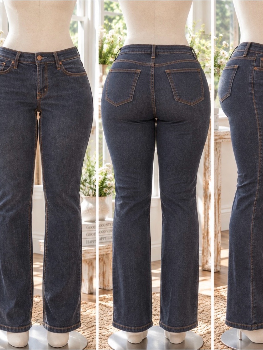 Old Navy “The Rockstar” Women's High-Rise Straight Jeans - Dark Blue- 4 regular